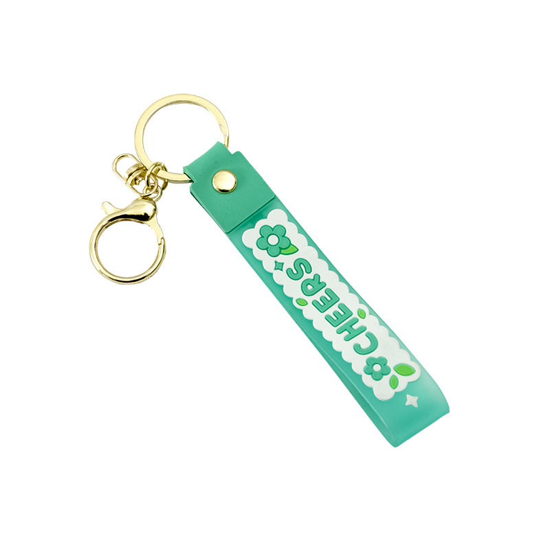 Wholesale Transparent Flower Jelly Color PVC Soft Rubber Lanyard Keychains